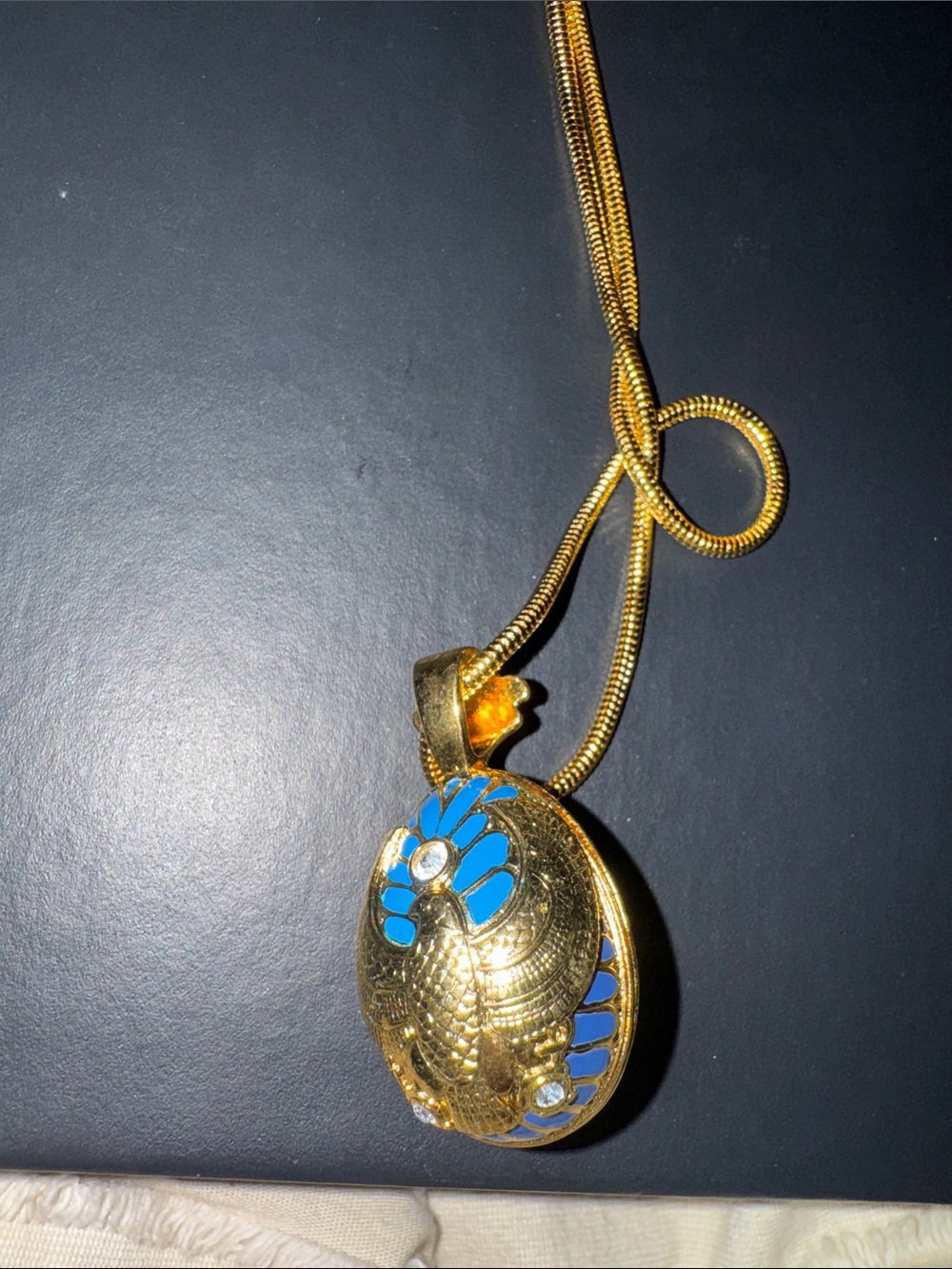 Edgar Berebi Gold & Blue Egyptian Pharaoh Pendant Necklace